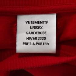 Pre Owned Vetements Orange Cotton Logo Print Oversized T Shirt M