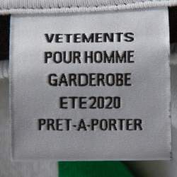 Pre Owned Vetements Monochrome Leaf Logo Print Cotton Double Layered T-Shirt S