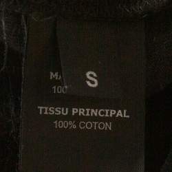 Pre Owned Vetements Monochrome Leaf Logo Print Cotton Double Layered T-Shirt S