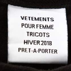 Pre Owned Vetements Charcoal Cotton Staff Print Crew Neck T Shirt L
