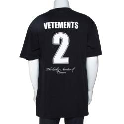 Pre Owned Vetements Black Cotton Zodiac Planet Moon Print Oversized T Shirt S