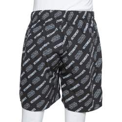 Pre Owned Vetements X Star Wars Black Logo Print Cotton Shorts M