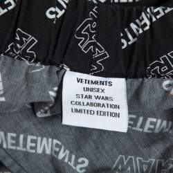 Pre Owned Vetements X Star Wars Black Logo Print Cotton Shorts M