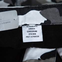 Pre Owned Vetements Black Cotton Camo Print Overlay Jogger Pants M
