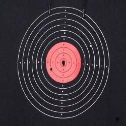 Vetements Black Knit Target Print Distressed Oversized Hoodie XS
