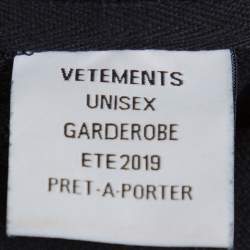 Vetements Black Knit Target Print Distressed Oversized Hoodie XS