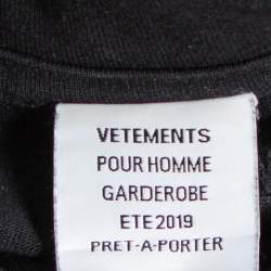 Pre Owned Vetements Black Cotton Bullets Print Oversized Crewneck T-Shirt M