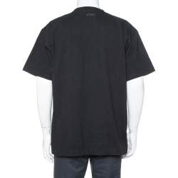 Pre Owned Vetements Black Cotton Bullets Print Oversized Crewneck T-Shirt M
