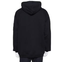 Pre Owned Vetements Black Knit Russian Police Zipper Front Hoodie L