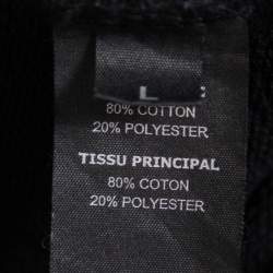Pre Owned Vetements Black Knit Russian Police Zipper Front Hoodie L