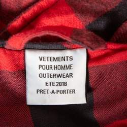 Vetements Red & Black Plaided Flannel Belted Robe M