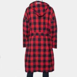 Vetements Red & Black Plaided Flannel Belted Robe M