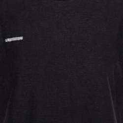 Pre Owned Vetements Black Cotton Inside Out Crewneck T-Shirt M
