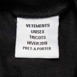 Pre Owned Vetements Black Cancer Zodiac Printed Cotton Roundneck T-Shirt M