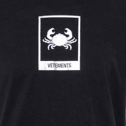 Pre Owned Vetements Black Cancer Zodiac Printed Cotton Roundneck T-Shirt M