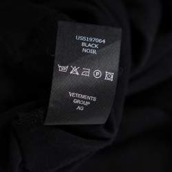 Pre Owned Vetements Black Taget Printed Cotton Distressed Crewneck T-Shirt S