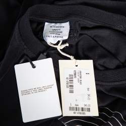 Pre Owned Vetements Black Taget Printed Cotton Distressed Crewneck T-Shirt S