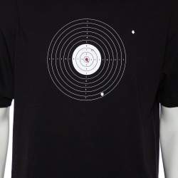 Pre Owned Vetements Black Taget Printed Cotton Distressed Crewneck T-Shirt S