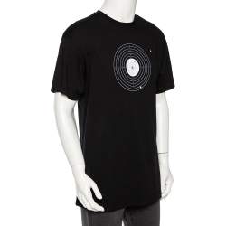 Pre Owned Vetements Black Taget Printed Cotton Distressed Crewneck T-Shirt S