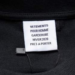 Pre Owned Vetements Black President Graphic Print Cotton Oversized T-Shirt S