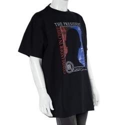 Pre Owned Vetements Black President Graphic Print Cotton Oversized T-Shirt S