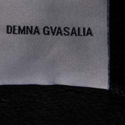 Pre Owned Vetements Black Cotton Logo Printed Oversized Hoodie L