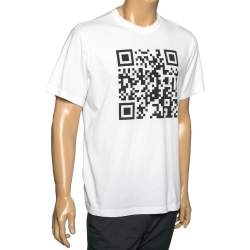 Vetements White Cotton Qr Code Printed Crew Neck T-Shirt M