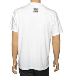 Vetements White Cotton Qr Code Printed Crew Neck T-Shirt M