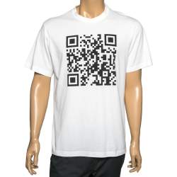 Vetements White Cotton Qr Code Printed Crew Neck T-Shirt M