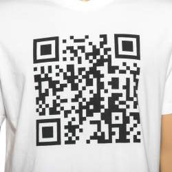 Vetements White Cotton Qr Code Printed Crew Neck T-Shirt M