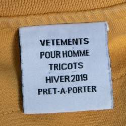 Pre Owned Vetements Yellow Cotton Inside-Out Oversized T-Shirt L