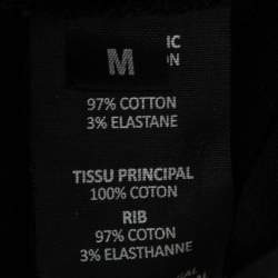 Pre Owned Vetements Black Cotton Armee Print and Crystal Embellished Crew Neck T-Shirt M