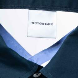 Pre Owned Vetements Blue Stripe Printed Button Down Double Face Shirt M