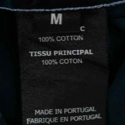 Pre Owned Vetements Blue Stripe Printed Button Down Double Face Shirt M