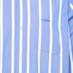 Pre Owned Vetements Blue Stripe Printed Button Down Double Face Shirt M