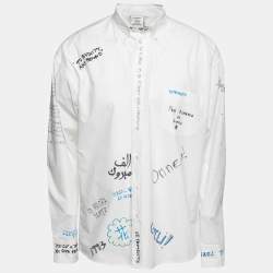 Vetements White Logo Graphic Print Cotton Oversize Shirt S