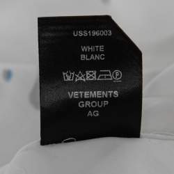 Pre Owned Vetements White Logo Graphic Print Cotton Oversize Shirt S