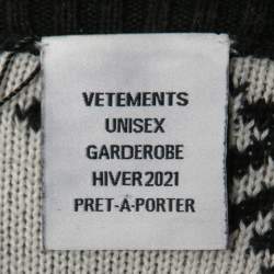 Vetements Black Knit All-Over-Logo Oversized Unisex Sweater M