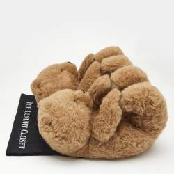 Vetements Brown Fur Hug Me Teddy Bear Slippers Size 39/40