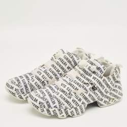 Pre Owned Vetements x Reebok White/Black Monogram Canvas Instapump Fury Sneakers Size 42.5