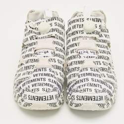 Pre Owned Vetements x Reebok White/Black Monogram Canvas Instapump Fury Sneakers Size 42.5