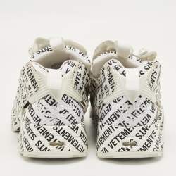 Pre Owned Vetements x Reebok White/Black Monogram Canvas Instapump Fury Sneakers Size 42.5