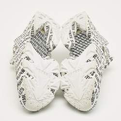 Pre Owned Vetements x Reebok White/Black Monogram Canvas Instapump Fury Sneakers Size 42.5