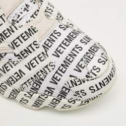 Pre Owned Vetements x Reebok White/Black Monogram Canvas Instapump Fury Sneakers Size 42.5