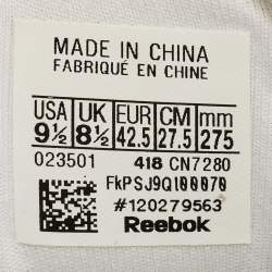 Pre Owned Vetements x Reebok White/Black Monogram Canvas Instapump Fury Sneakers Size 42.5