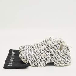 Pre Owned Vetements x Reebok White/Black Monogram Canvas Instapump Fury Sneakers Size 42.5