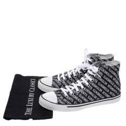 Vetements Black/White Logo Print Canvas Hi-Top Sneakers Size 41