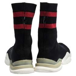 Vetements x Reebok Black/Red Knit Fabric High Top Sock Trainers Size 41