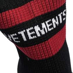 Vetements x Reebok Black/Red Knit Fabric High Top Sock Trainers Size 41