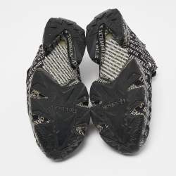 Pre Owned Vetements x Reebok Black/White Monogram Nylon And Fabric Instapump Fury Sneakers Size 42